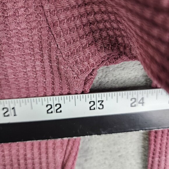 Womens Natural Reflections Maroon Sweatshirt Waffle Knit Pullover Cowl Neck M - Picture 11 of 13